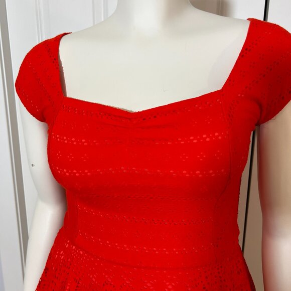 Anthropology Postmark Peplum Top Red Sz M - Picture 2 of 6